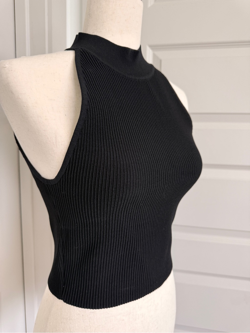 Aritzia Babaton Black Ribbed Halter Tank - Picture 3 of 6